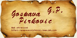 Gospava Pirković vizit kartica